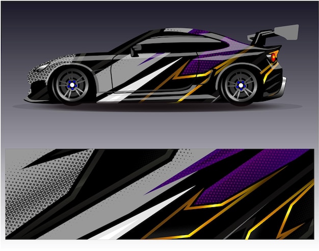 Diseños de adhesivos de envoltura de automóviles de carreras Fondo de carreras y deportes abstractos para librea de automóviles o diario
