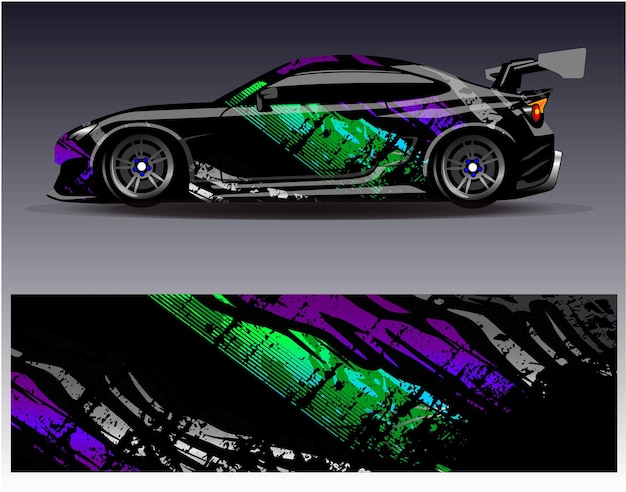 Diseños de adhesivos de envoltura de automóviles de carreras Fondo de carreras y deportes abstractos para librea de automóviles o diario