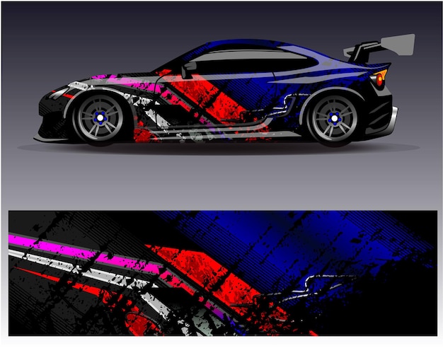 Diseños de adhesivos de envoltura de automóviles de carreras Fondo de carreras y deportes abstractos para librea de automóviles o diario