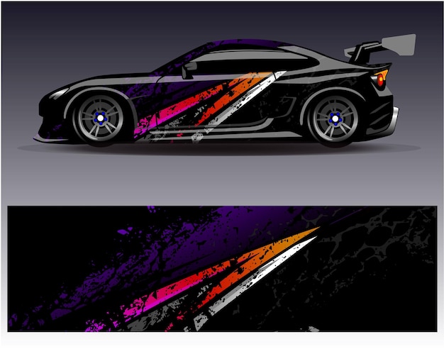 Diseños de adhesivos de envoltura de automóviles de carreras Fondo de carreras y deportes abstractos para librea de automóviles o diario