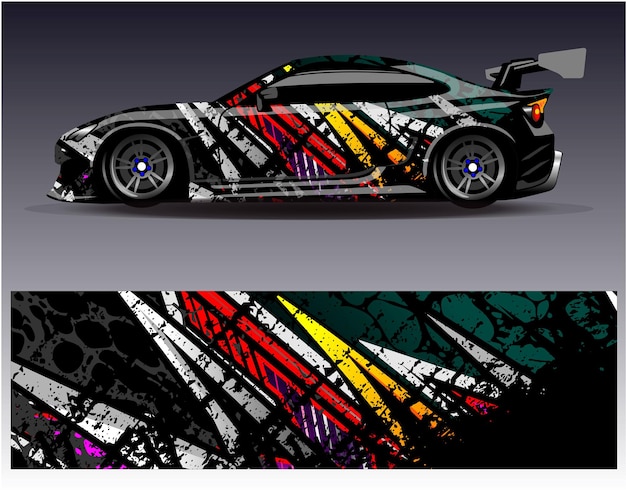 Diseños de adhesivos de envoltura de automóviles de carreras Fondo de carreras y deportes abstractos para librea de automóviles o diario