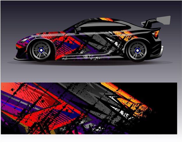 Diseños de adhesivos de envoltura de automóviles de carreras Fondo de carreras y deportes abstractos para librea de automóviles o palo de vinilo de automóvil de uso diario