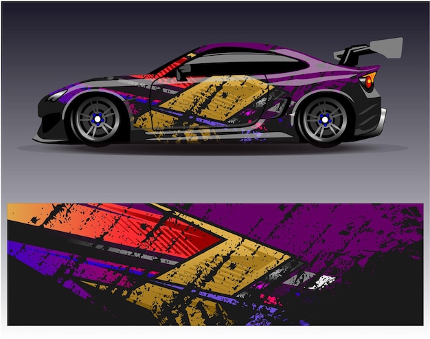 Diseños de adhesivos de envoltura de automóviles de carreras Fondo de carreras y deportes abstractos para librea de automóviles o palo de vinilo de automóvil de uso diario