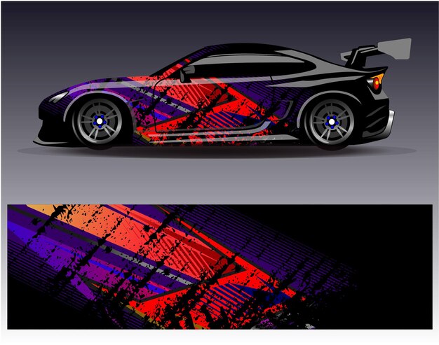 Diseños de adhesivos de envoltura de automóviles de carreras Fondo de carreras y deportes abstractos para librea de automóviles o palo de vinilo de automóvil de uso diario
