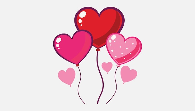 Diseños artísticos vectoriales de globos de corazón para proyectos creativos y celebraciones