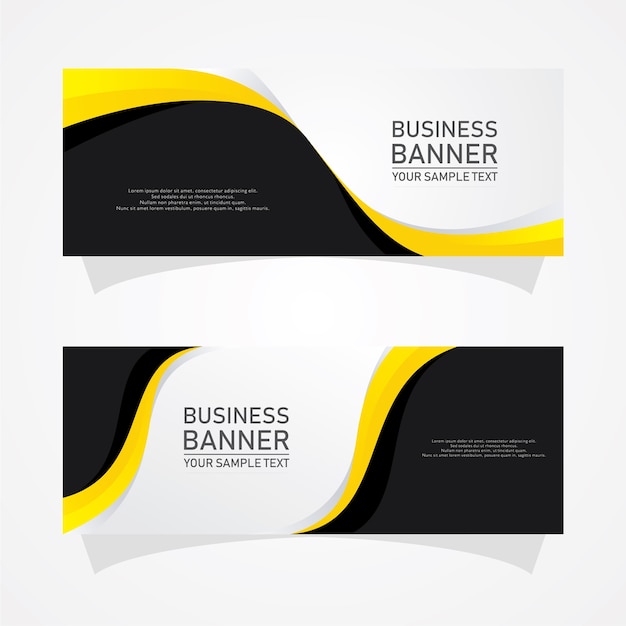 Diseños de banner de negocios vectoriales abstractos