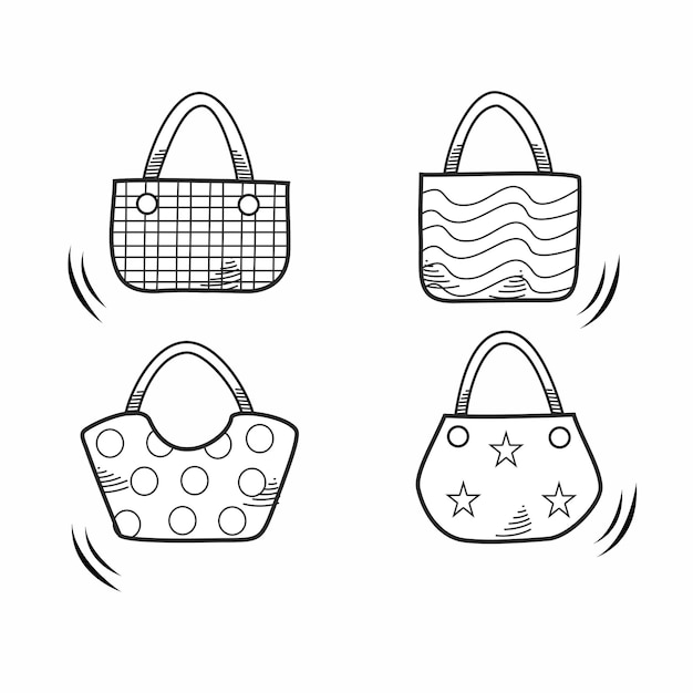 Diseños de bolsos de mano y bocetos