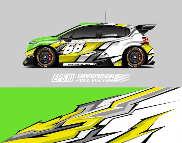 Diseños de calcomanías de autos de carrera