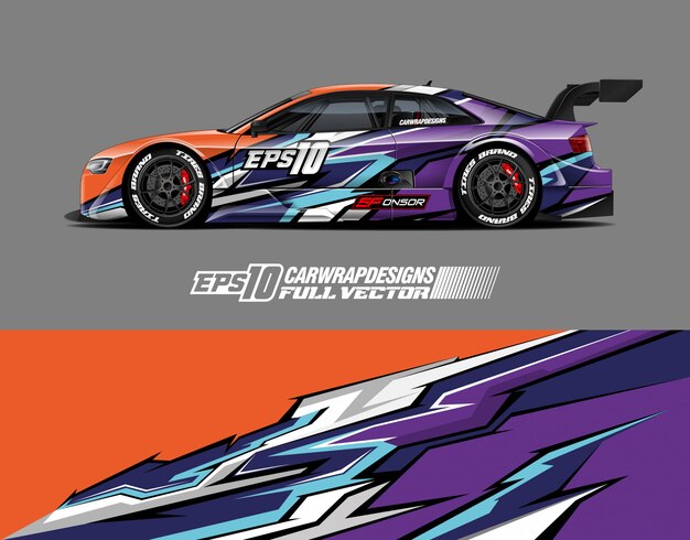 Diseños de calcomanías de autos de carrera
