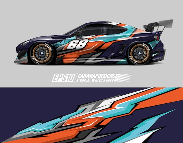 Diseños de calcomanías de autos de carrera