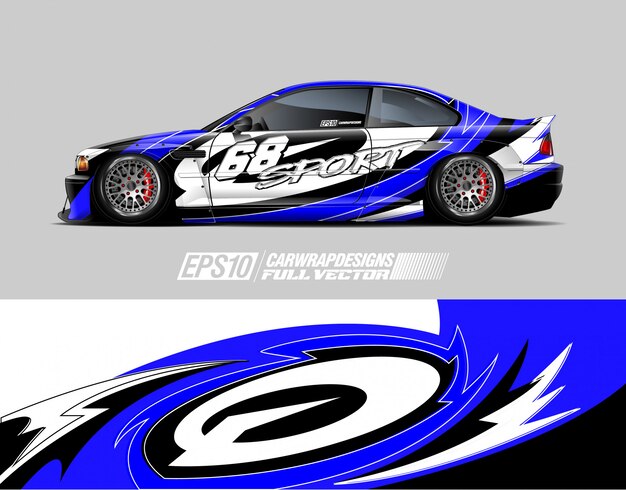 Diseños de calcomanías de autos de carrera