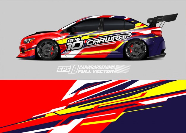 Diseños de calcomanías de autos de carreras