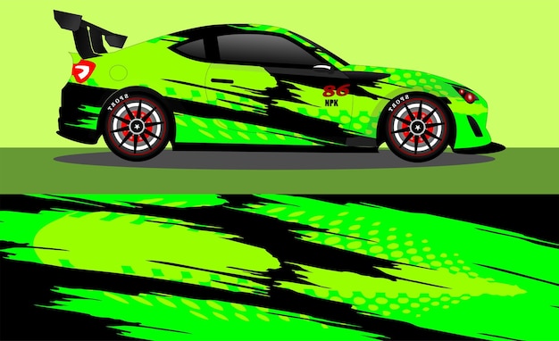 Diseños de calcomanías para envoltorios de automóviles Vector Premium