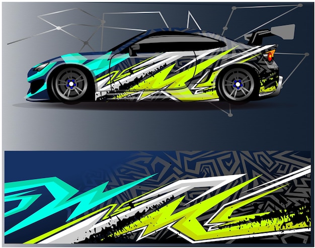 Diseños de calcomanías de envoltura de autos de carreras Fondo de carreras y deportes para librea de autos o adhesivos de vinilo de uso diario