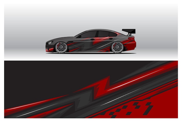 Diseños de calcomanías para rotulación de automóviles. Fondo abstracto de carreras y deporte para librea de carreras o adhesivo de vinilo para automóvil de uso diario. Etiqueta vector eps listo para imprimir.