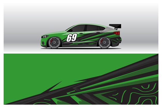 Diseños de calcomanías para rotulación de automóviles. Fondo abstracto de carreras y deporte para librea de carreras o adhesivo de vinilo para automóvil de uso diario. Etiqueta vector eps listo para imprimir.