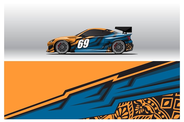Diseños de calcomanías para rotulación de automóviles. Fondo abstracto de carreras y deporte para librea de carreras o adhesivo de vinilo para automóvil de uso diario. Etiqueta vector eps listo para imprimir.