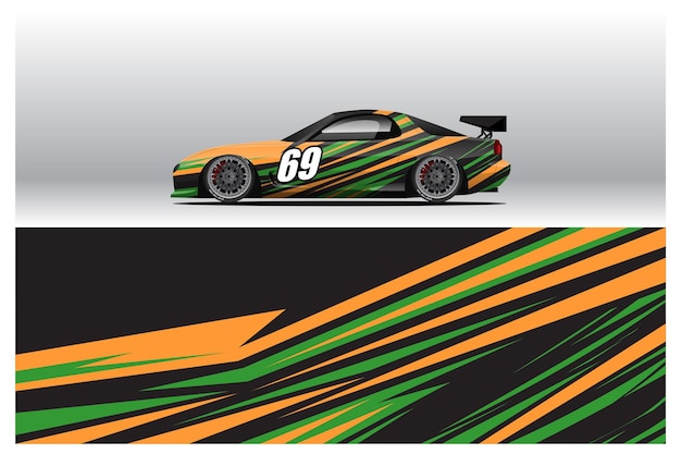 Diseños de calcomanías para rotulación de automóviles. Fondo abstracto de carreras y deporte para librea de carreras o adhesivo de vinilo para automóvil de uso diario. Etiqueta vector eps listo para imprimir.