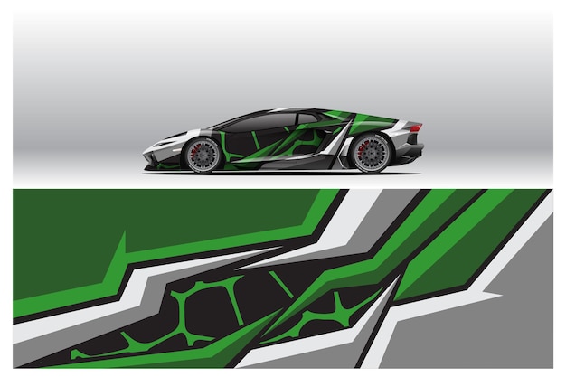 Diseños de calcomanías para rotulación de automóviles. Fondo abstracto de carreras y deporte para librea de carreras o adhesivo de vinilo para automóvil de uso diario. Etiqueta vector eps listo para imprimir.