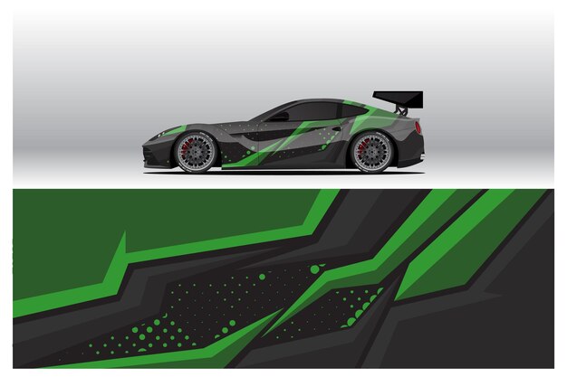 Diseños de calcomanías para rotulación de automóviles. fondo abstracto de carreras y deporte para librea de carreras o adhesivo de vinilo para automóvil de uso diario. etiqueta vector eps listo para imprimir.