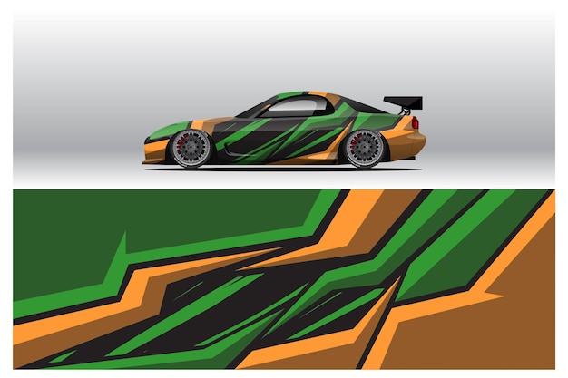 Diseños de calcomanías para rotulación de automóviles. Fondo abstracto de carreras y deporte para librea de carreras o adhesivo de vinilo para automóvil de uso diario. Etiqueta vector eps listo para imprimir.
