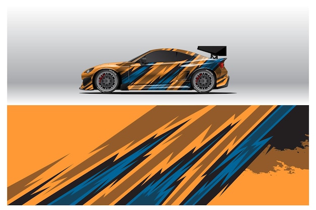 Diseños de calcomanías para rotulación de automóviles. Fondo abstracto de carreras y deporte para librea de carreras o adhesivo de vinilo para automóvil de uso diario. Etiqueta vector eps listo para imprimir.