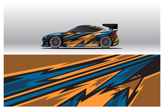 Diseños de calcomanías para rotulación de automóviles. Fondo abstracto de carreras y deporte para librea de carreras o adhesivo de vinilo para automóvil de uso diario. Etiqueta vector eps listo para imprimir.