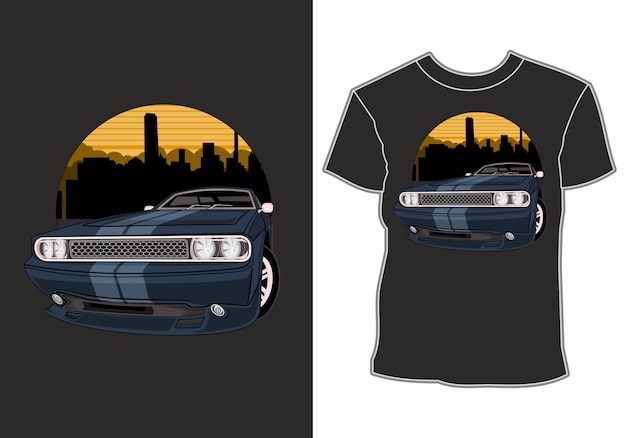 Diseños de camisas con temas de autos y vacaciones de verano en la playa