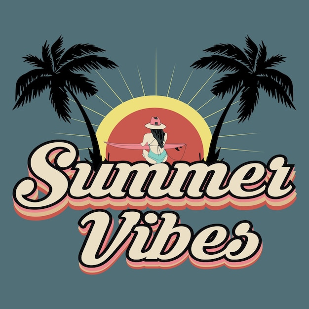 diseños de camiseta de tienda de surf de vector de verano