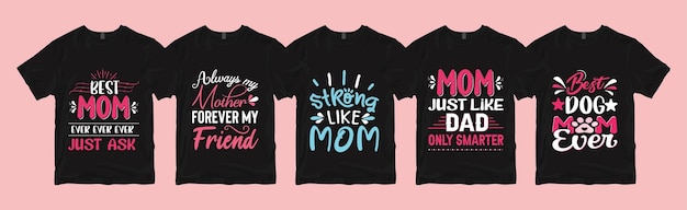 Diseños de camiseta de tipografía de mamá