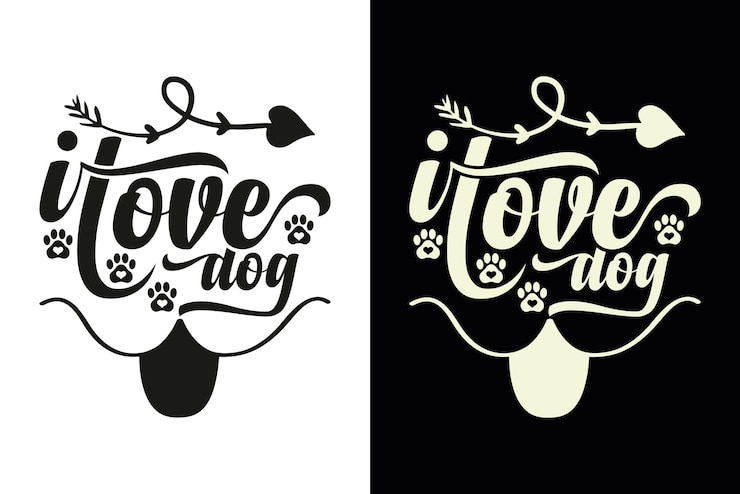 Vector diseños de camisetas para amantes de los perros i love dog