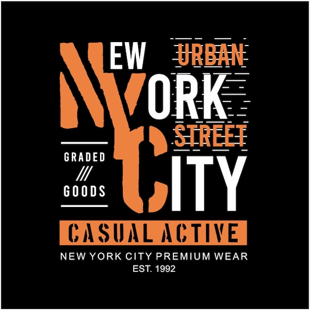 Diseños de camisetas y carteles que dicen urban street new york city
