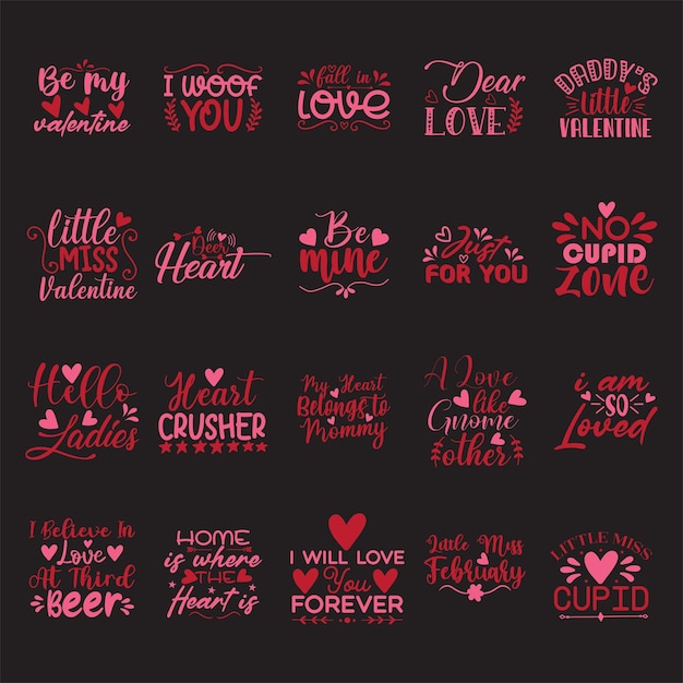 Vector diseños de camisetas del día de san valentín