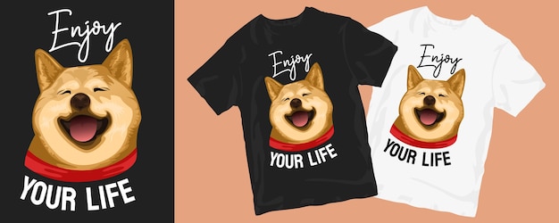 Vector diseños de camisetas de dibujos animados de perros lindos