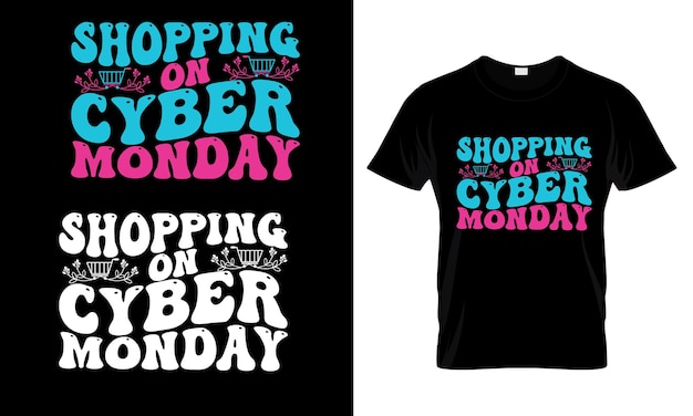 Diseños de camisetas de plantilla de fondo de diseño plano de cyber monday de vector libre