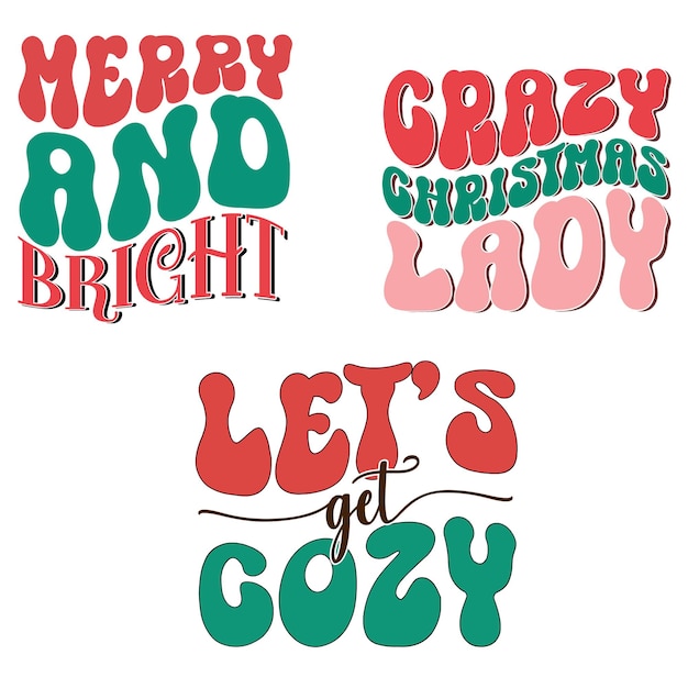 Diseños de camisetas SVG de Navidad retro