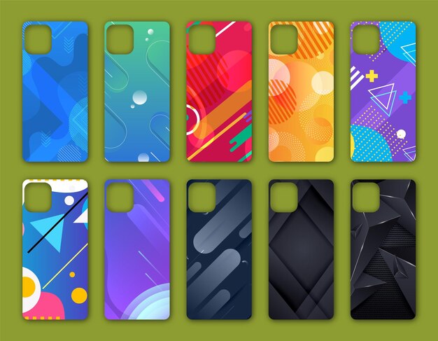 Diseños de carcasas de teléfonos modernos y coloridos con patrones abstractos