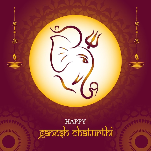 Vector diseños de celebración de ganesh chaturthi para publicaciones de pancartas y redes sociales antecedentes del festival indio