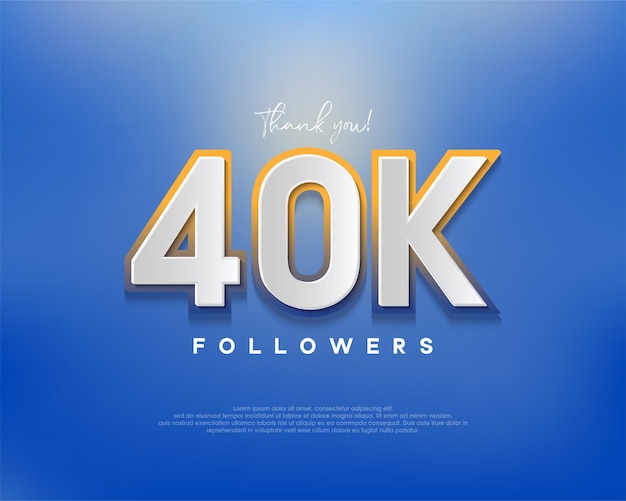 Diseños coloridos para 40k seguidores saludos pancartas carteles publicaciones en redes sociales
