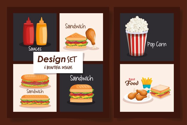 diseños de comida rápida deliciosa