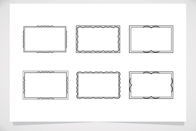 Diseños de conjuntos de marcos caligráficos rectangulares.