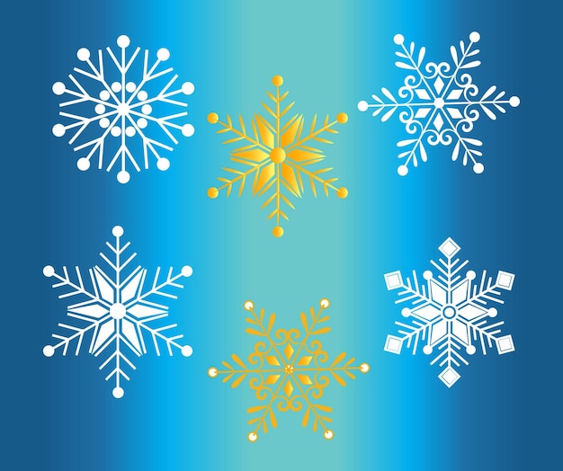 Diseños de copos de nieve vectoriales libres