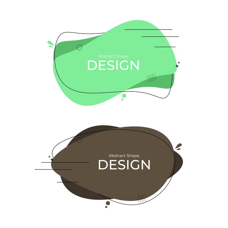 Diseños creativos de formas abstractas marrones y verdes