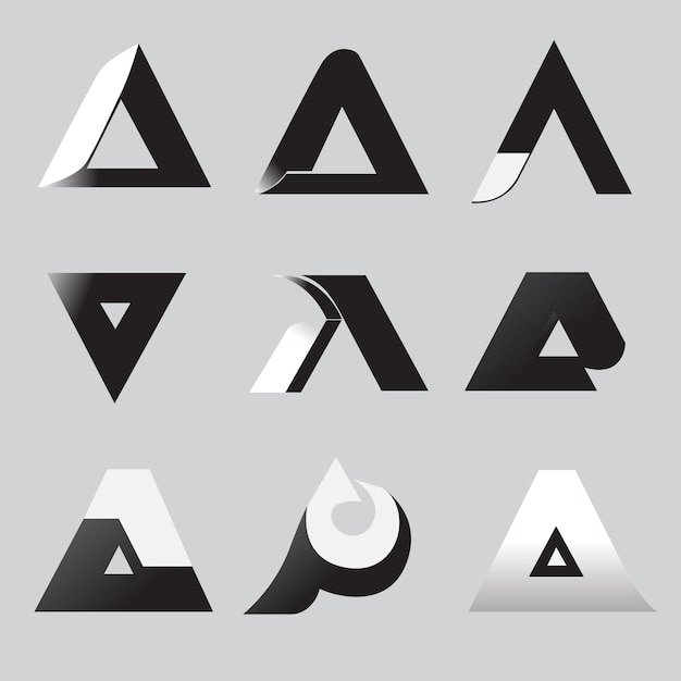 Diseños creativos de la letra A para el logotipo