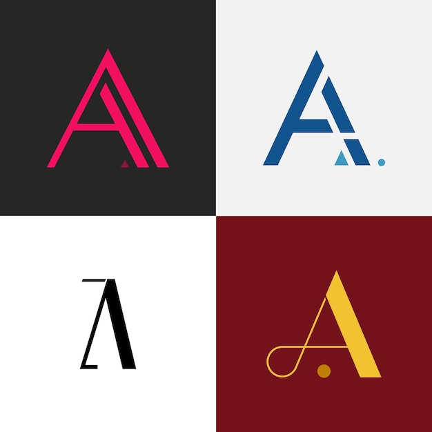 Diseños creativos de la letra A para el logotipo