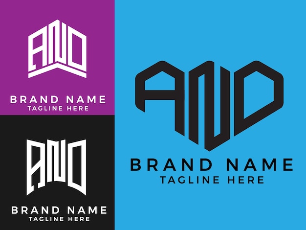 Diseños creativos del logotipo del paquete AAA de letras iniciales.