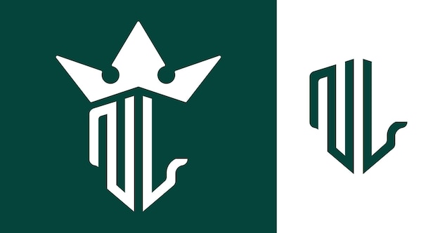 Diseños creativos de logotipos de letras iniciales NL