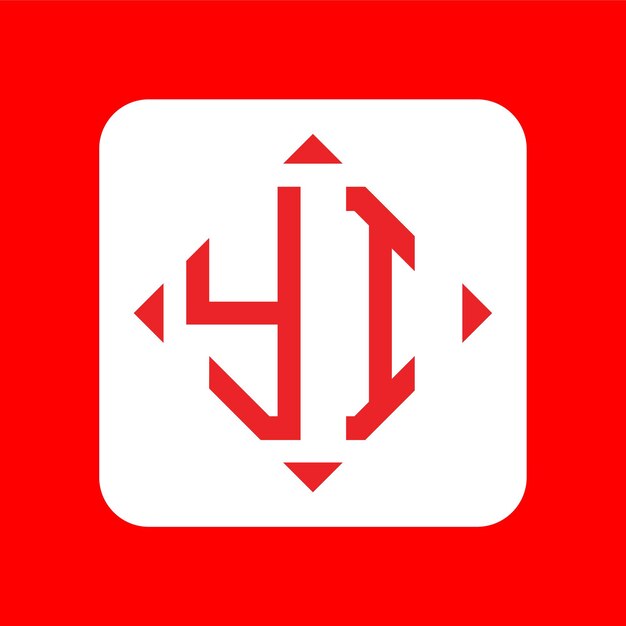 Diseños creativos de logotipos YI con letras iniciales