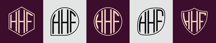Vector diseños creativos y sencillos del logotipo hhf con monograma inicial