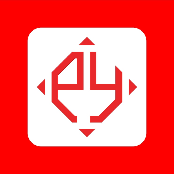 Vector diseños creativos y sencillos de logotipo py con monograma inicial